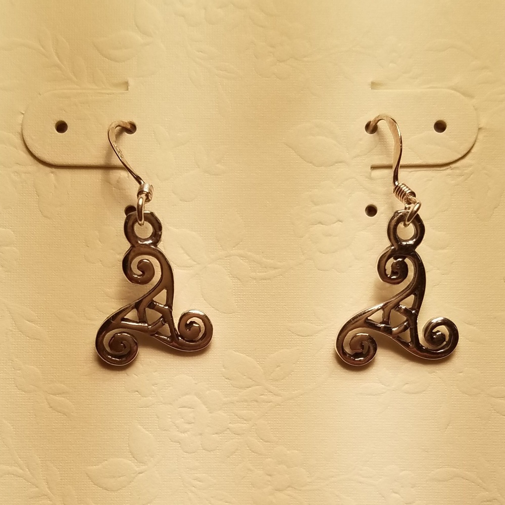 Celtic Sterling Silver Trinity Earrings